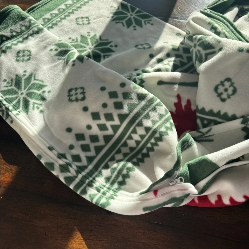 Festive Green and Red Holiday Blanket/Jacket